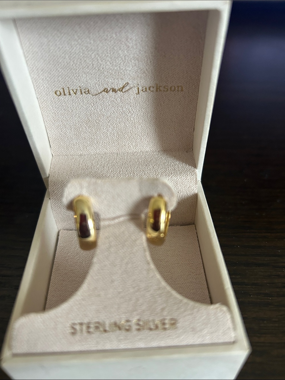 Olivia and Jackson 925 with gold tone covering hoop earrings